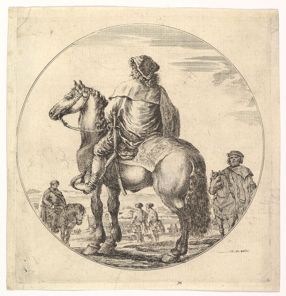 A Hungarian Cavalier, Stefano della Bella (Italian, Florence 1610–1664 Florence), Etching 