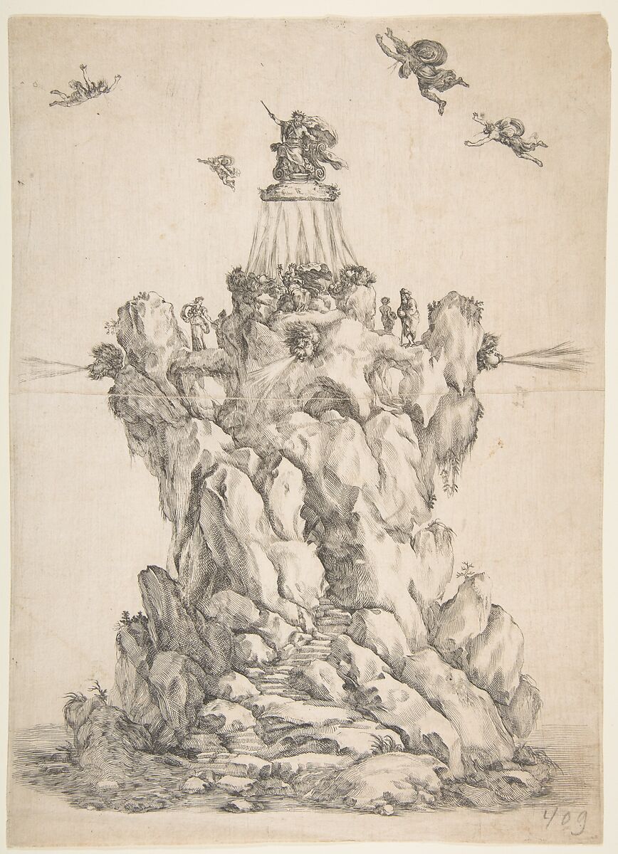 The Rock of Aeolus, Etched by Stefano della Bella (Italian, Florence 1610–1664 Florence), Etching 
