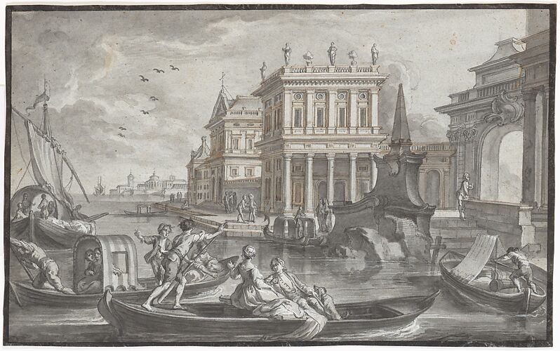 Canal Scene with a Palazzo