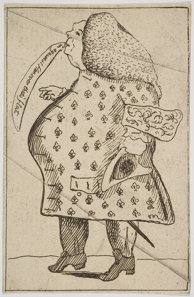 Caricature of a Man declaring: "I'm against Hanover that's flat", Attributed to George Townshend, 4th Viscount and 1st Marquess Townshend (British, 1724–1807), Etching 