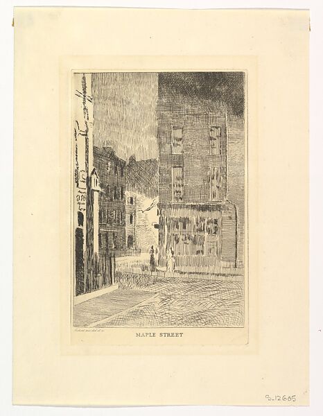 Maple Street, Walter Richard Sickert (British, Munich 1860–1942 Bathampton, Somerset), Etching; second state 