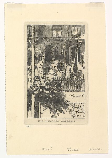 The Hanging Gardens, Walter Richard Sickert (British, Munich 1860–1942 Bathampton, Somerset), Etching; third state of three 