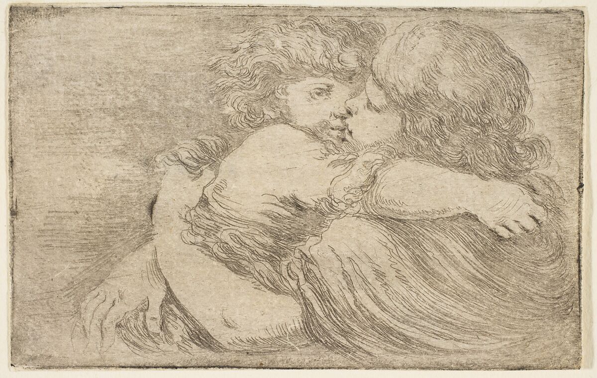 Two Children Embrace, Etched by Stefano della Bella (Italian, Florence 1610–1664 Florence), Etching 