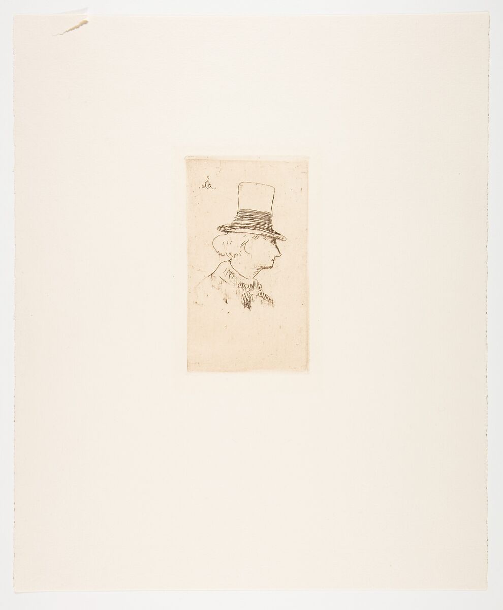 Portrait of Charles Baudelaire, in profile, Edouard Manet (French, Paris 1832–1883 Paris), Etching on laid paper