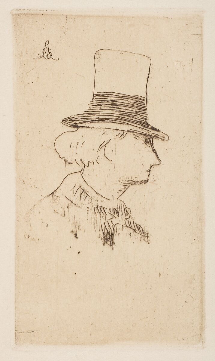 Portrait of Charles Baudelaire, in profile, Edouard Manet (French, Paris 1832–1883 Paris), Etching on laid paper 