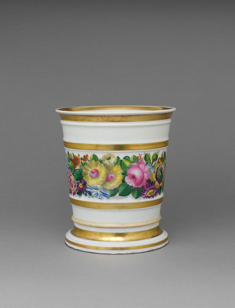 Flowerpot, Tucker Factory (1826–1838), Porcelain, American 