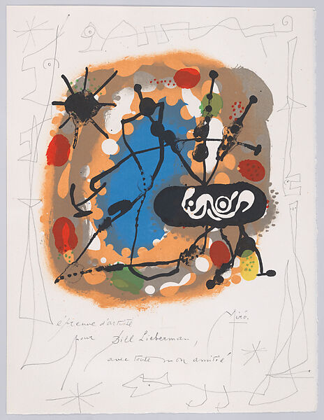 Atmosfera Miró, Joan Miró (Spanish, Barcelona 1893–1983 Palma de Mallorca), Color lithograph with graphite drawings 