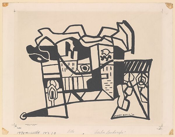 Harbor Landscape, Stuart Davis (American, Philadelphia, Pennsylvania 1892–1964 New York), Lithograph 