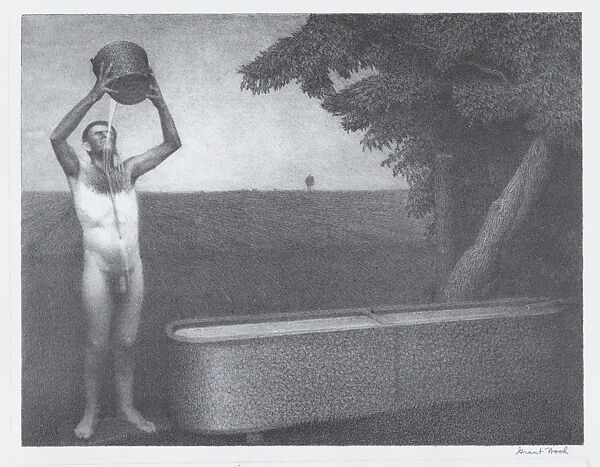 Sultry Night, Grant Wood (American, Anamosa, Iowa 1892–1942 Iowa City, Iowa), Lithograph 