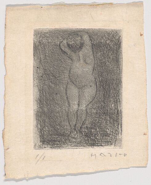Standing Female Nude, Marino Marini (Italian, Pistoia 1901–1980 Viareggio), Etching 
