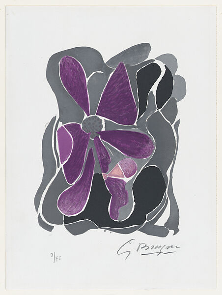 L'Iris, from Lettres Amorosa by René Char, Georges Braque (French, Argenteuil 1882–1963 Paris), Lithograph 