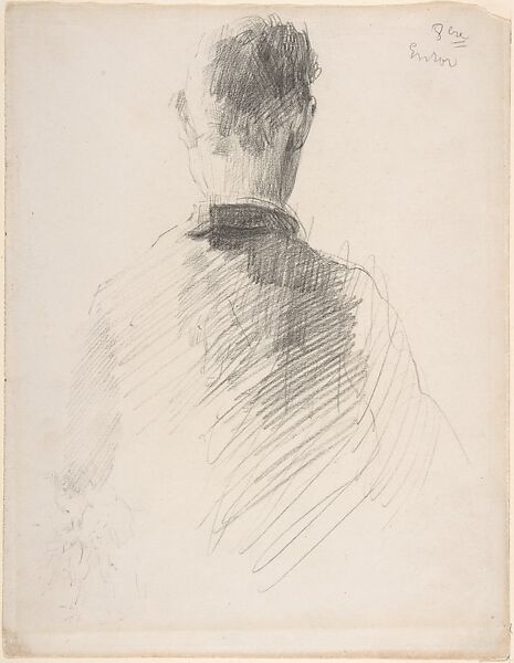 A Man in a Jacket, Seen from the Back, James Ensor (Belgian, Ostend 1860–1949 Ostend), Graphite on wove paper 