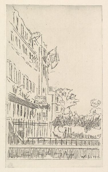 Cruikshank's House on Coronation Day, Walter Richard Sickert (British, Munich 1860–1942 Bathampton, Somerset), Etching; only state 