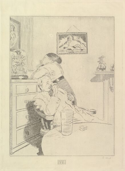 Ennui (The Large Plate), Walter Richard Sickert (British, Munich 1860–1942 Bathampton, Somerset), Etching; third state of six 