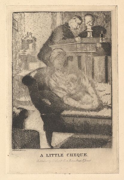 A Little Cheque (The Small Plate), Walter Richard Sickert (British, Munich 1860–1942 Bathampton, Somerset), Etching and engraving; second state of two 