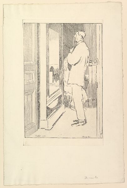 The New Tie, Walter Richard Sickert (British, Munich 1860–1942 Bathampton, Somerset), Etching; first state of two 