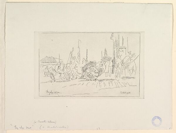 Barrett's Veterans (They Also Serve), Walter Richard Sickert (British, Munich 1860–1942 Bathampton, Somerset), Etching; first state 