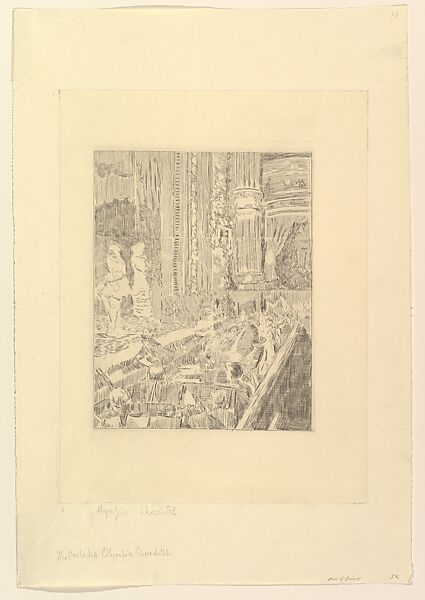 The Orchestra of the Olympia, Shoreditch, Walter Richard Sickert (British, Munich 1860–1942 Bathampton, Somerset), Etching; only state 