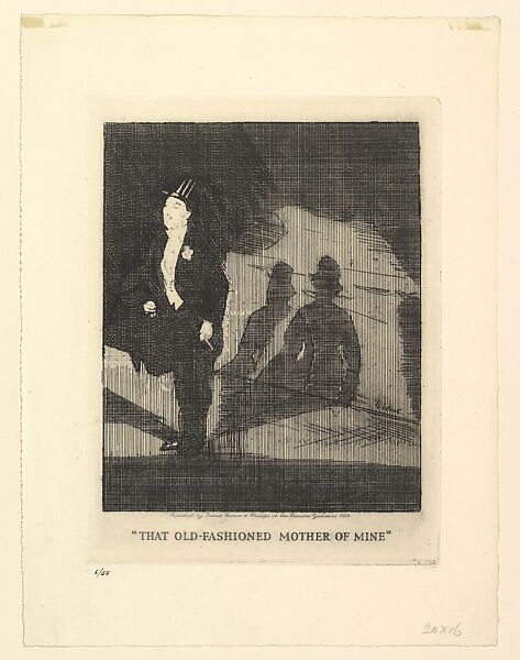 "That Old Fashioned Mother of Mine", Walter Richard Sickert (British, Munich 1860–1942 Bathampton, Somerset), Etching and engraving; third state of three 