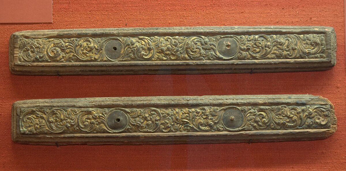 Pair of Manuscript Covers, Wood with repoussé gilt copper and color , Nepal (Kathmandu Valley) 