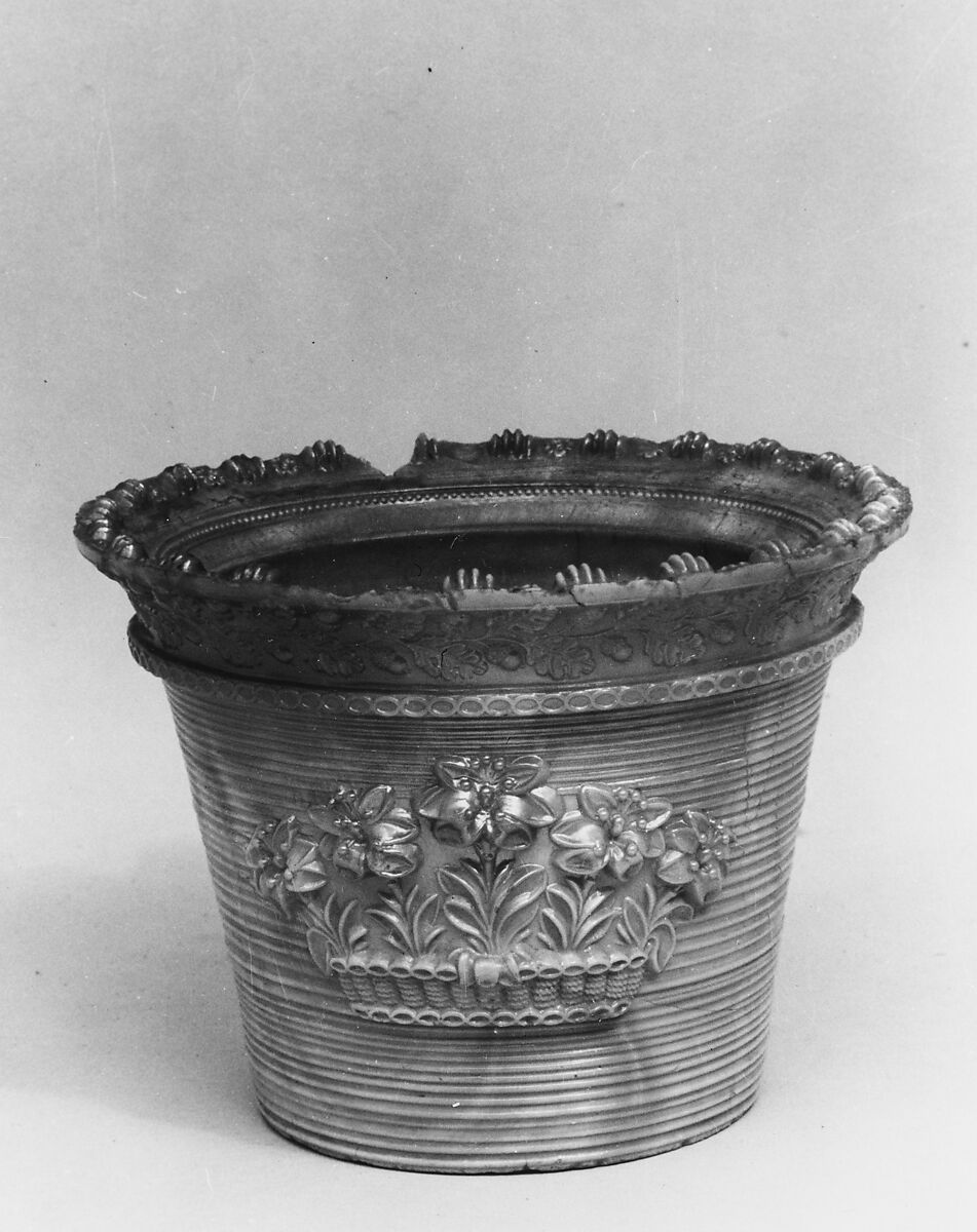 Flowerpot and stand, Probably Boston &amp; Sandwich Glass Company (American, 1825–1888, Sandwich, Massachusetts), Pressed glass, American