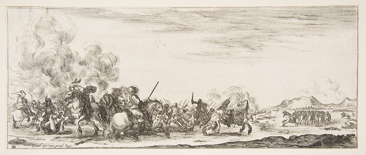 A battle on horseback, from "Peace and War" (Divers desseins tant pour la paix que pour la guerre), Stefano della Bella (Italian, Florence 1610–1664 Florence), Etching; second state of two 