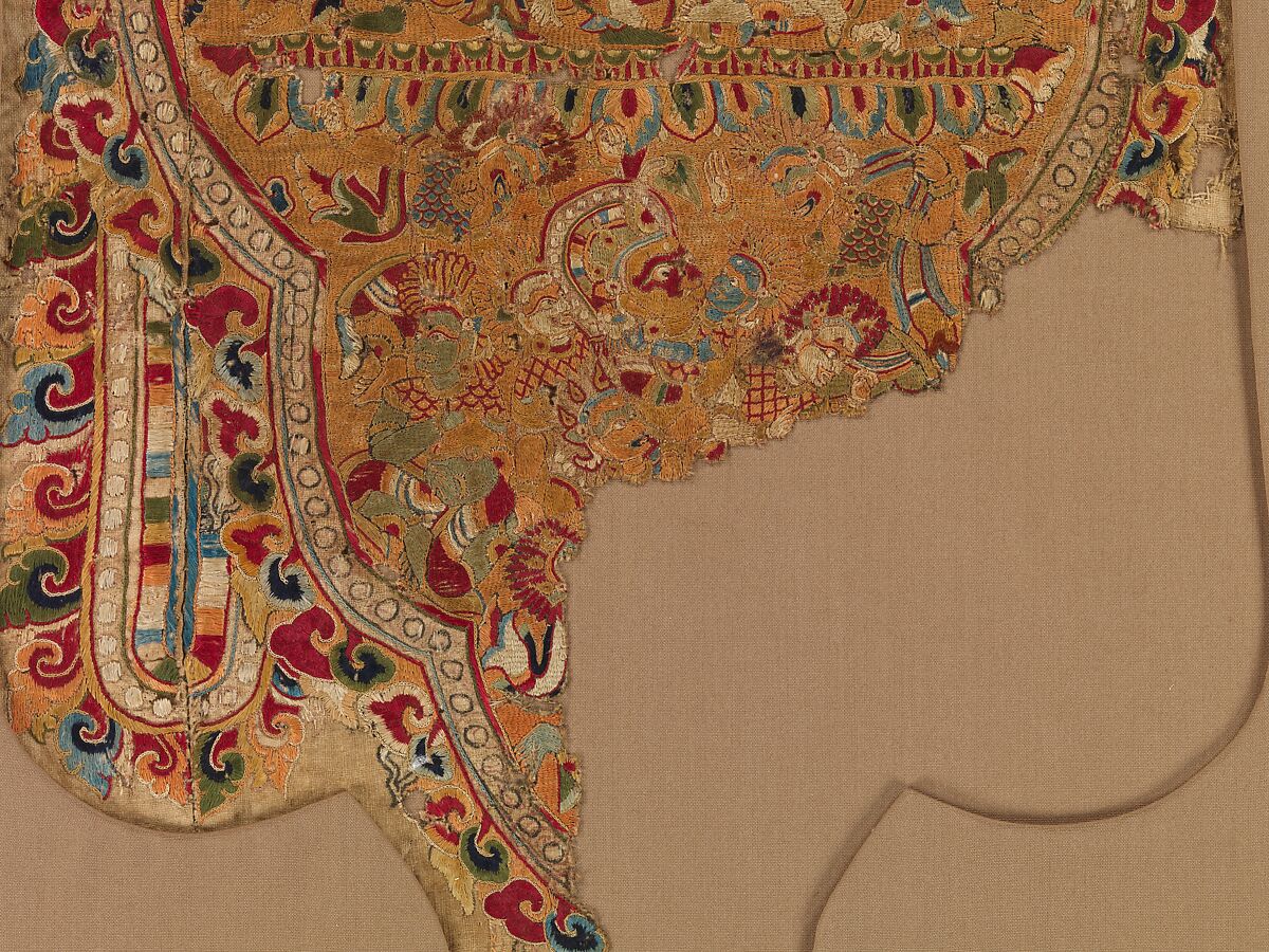 Textile Panel with Scenes from the Ramayana, Silk embroidery on polished cotton, Nepal