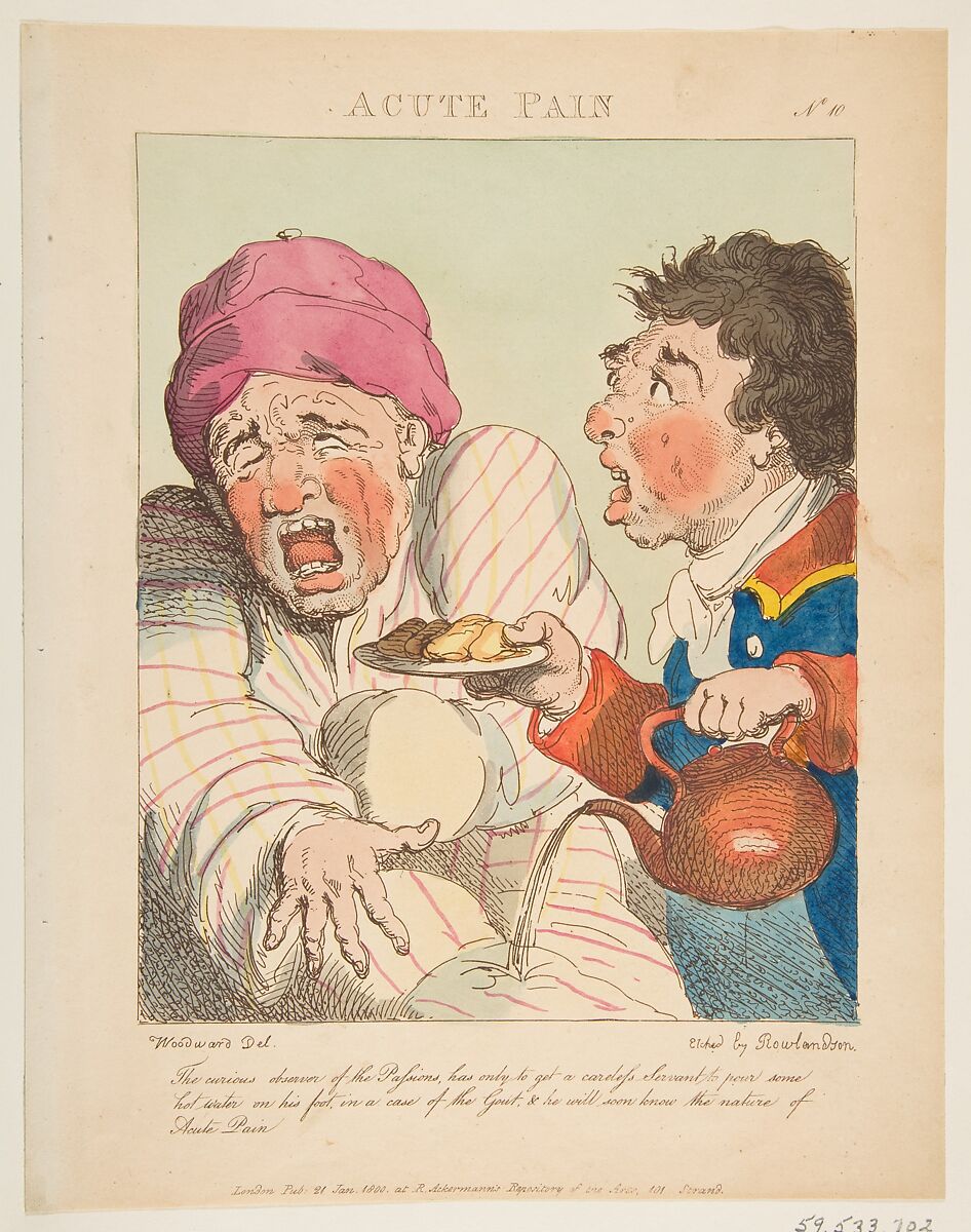 Le Brun Travested, or Caricatures of the Passions, Thomas Rowlandson (British, London 1757–1827 London), Etching, printed in brown ink, some hand-colored