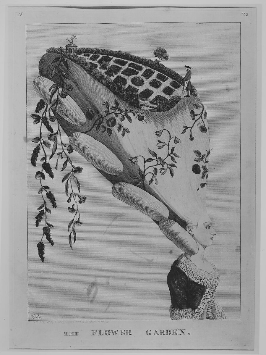 The Flower Garden, Matthias Darly (British, ca. 1720–1780 London)  , London, Etching and engraving with watercolor