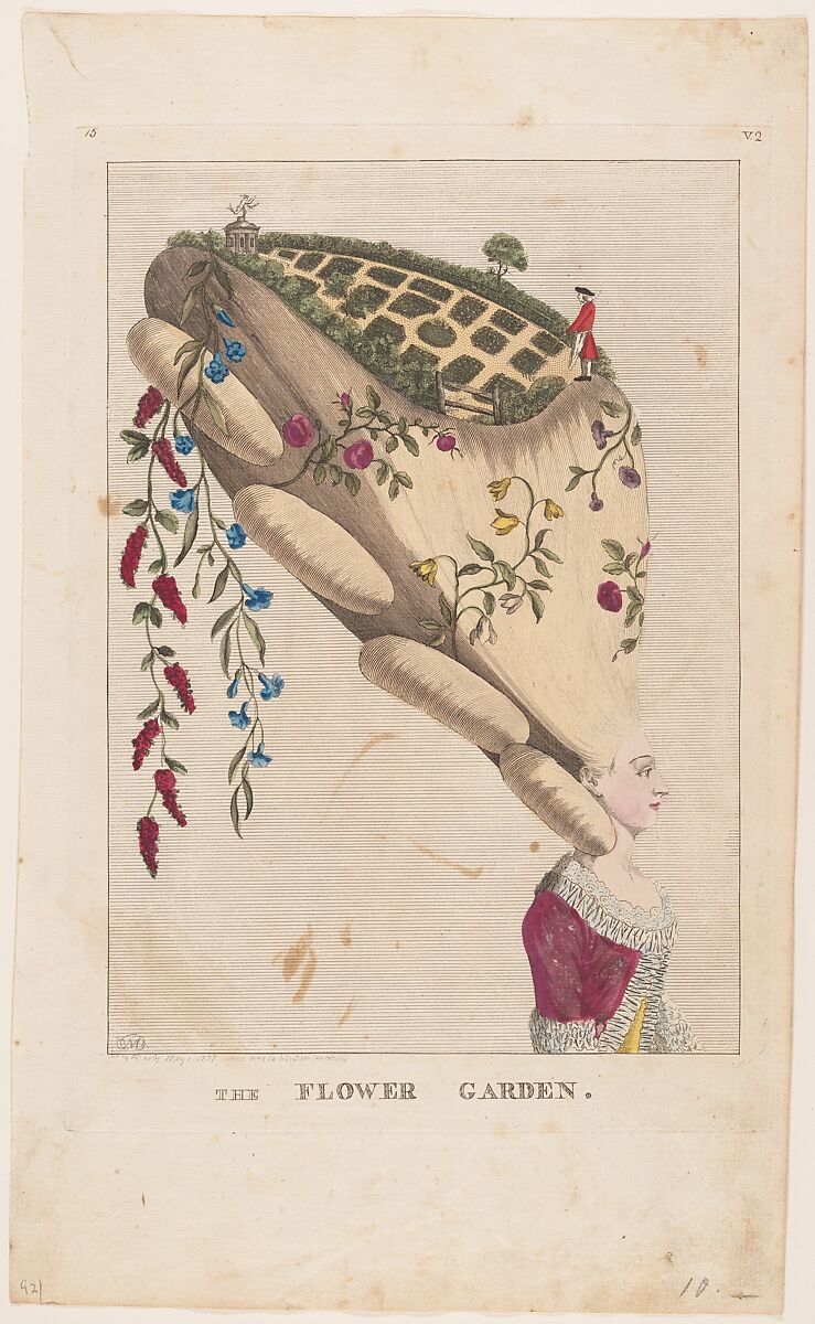 The Flower Garden, Matthias Darly (British, ca. 1720–1780 London)  , London, Etching and engraving with watercolor