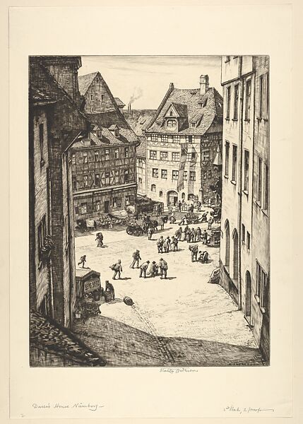 Dürer's House, Nuremberg, Stanley Arthur Charles Anderson (British, Bristol 1884–1966 Buckinghamshire), Drypoint; proof of second state 