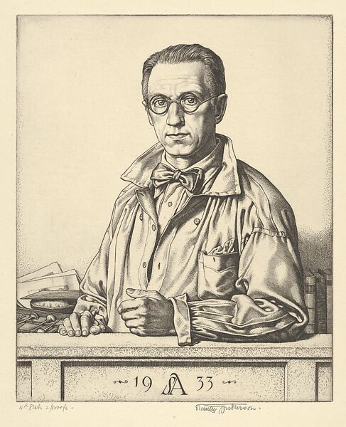 Self-portrait, Stanley Arthur Charles Anderson (British, Bristol 1884–1966 Buckinghamshire), Engraving; proof of fourth state 