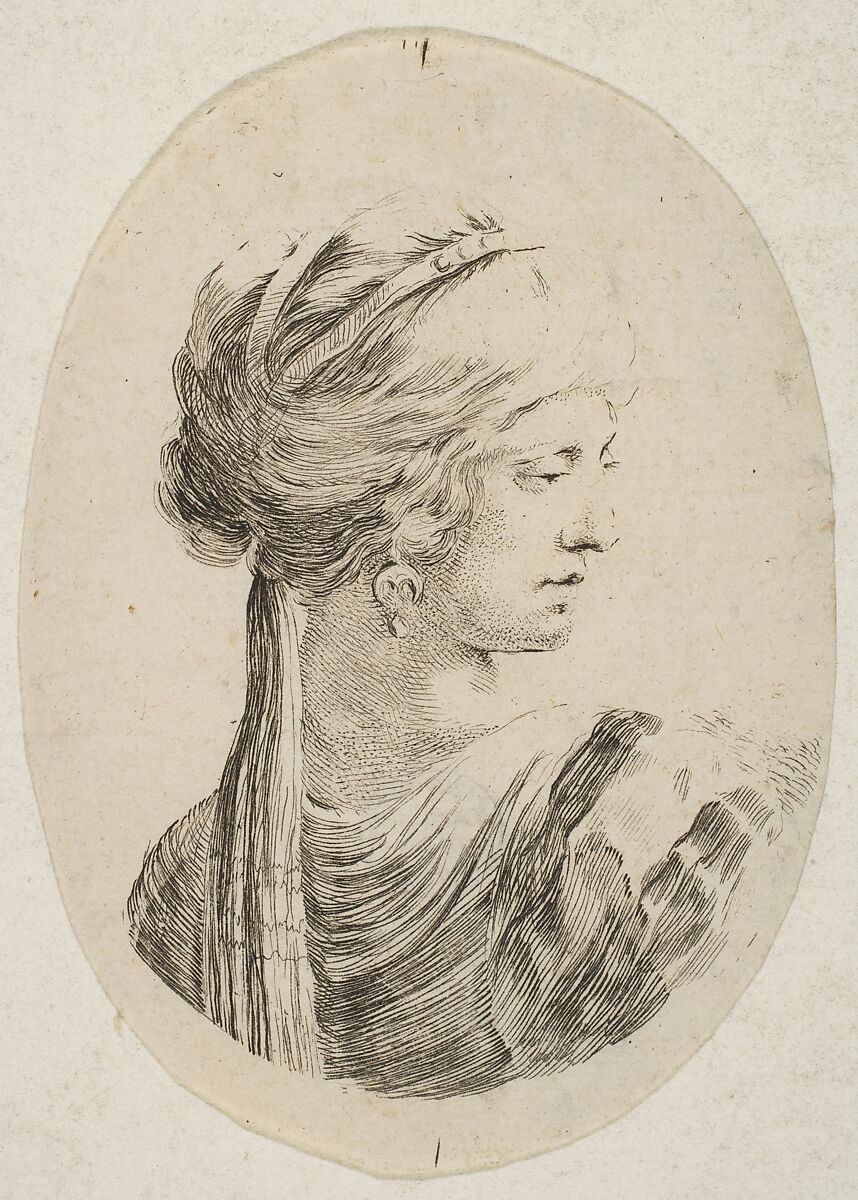 Sultana wearing a turban, in profile to the right, from 'Several heads in the Persian style' (Plusieurs têtes coiffées à la persienne), Etched by Stefano della Bella (Italian, Florence 1610–1664 Florence), Etching; second state of two 