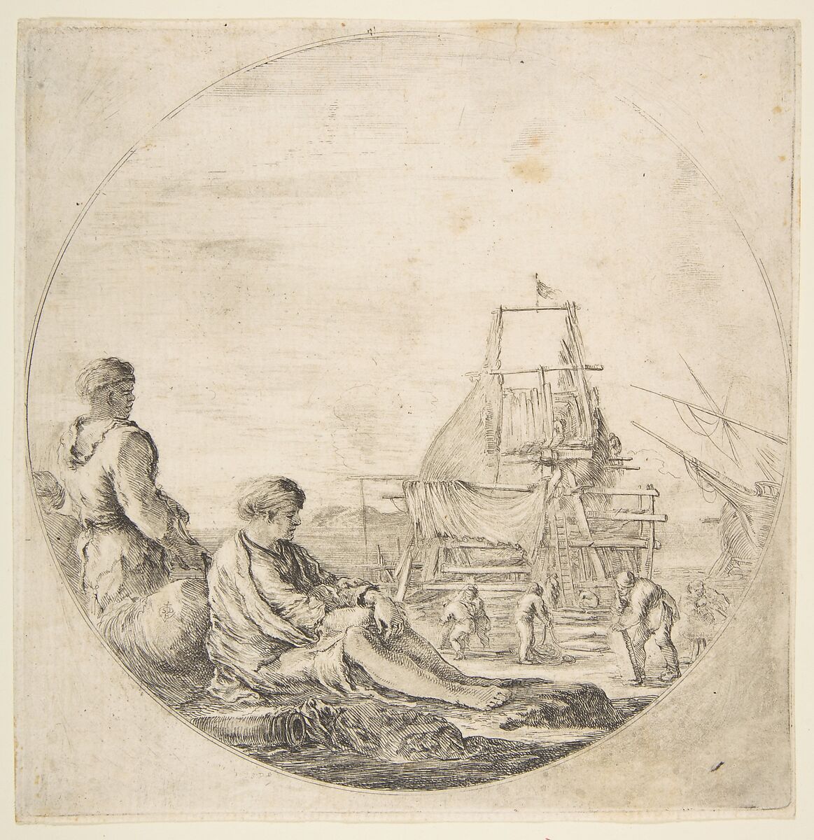 A Seated White Sailor; A Standing Black Sailor, Etched by Stefano della Bella (Italian, Florence 1610–1664 Florence), Etching; first state of two 