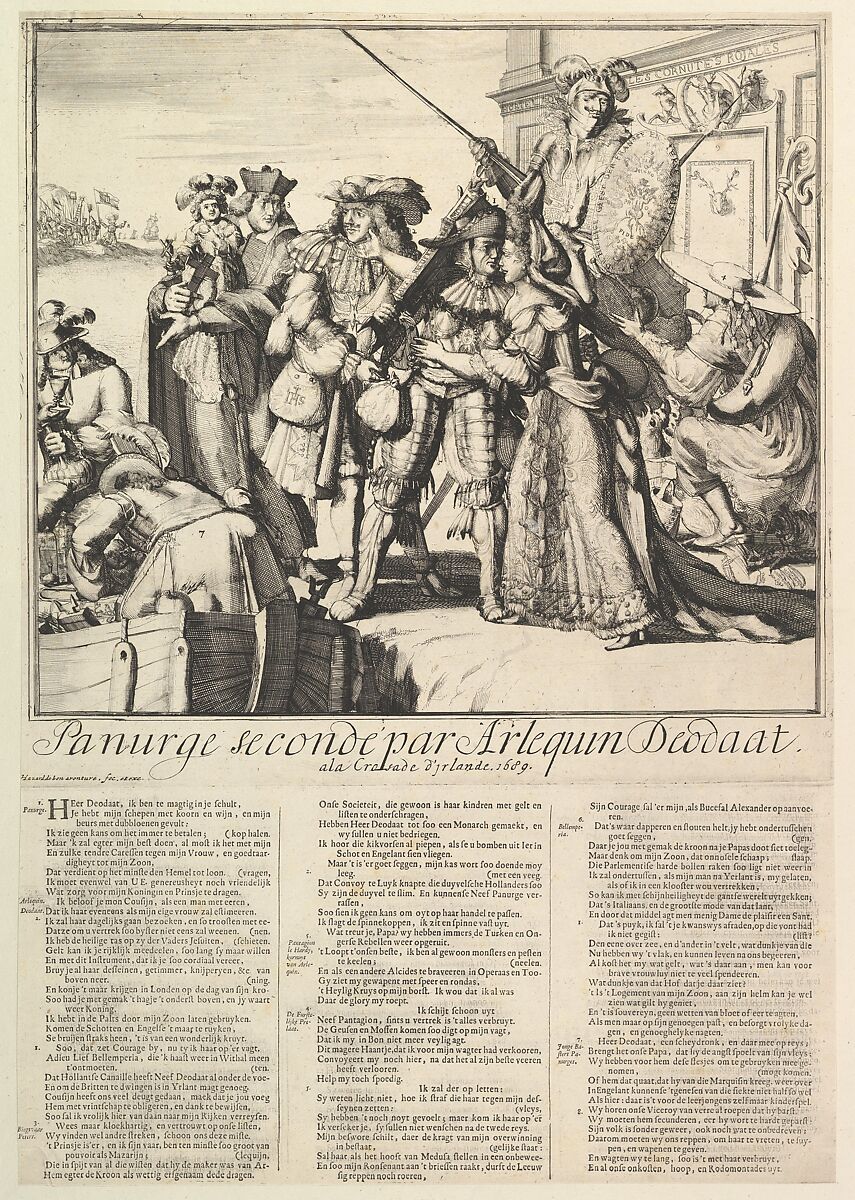 Panurge secondé, Romeyn de Hooghe (Dutch, Amsterdam 1645–1708 Haarlem), Etching and letterpress 