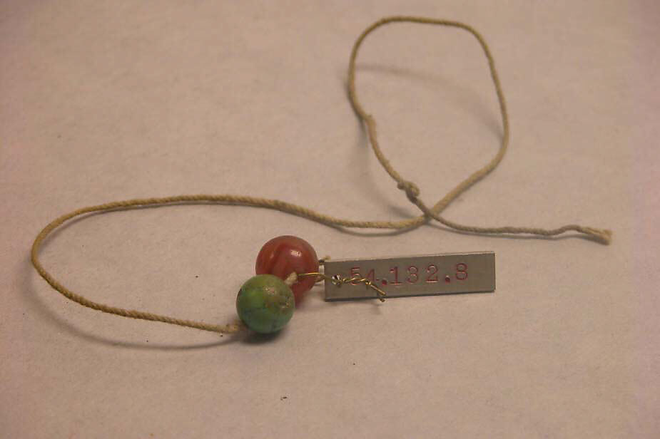 Two Beads, Jade and silver, Tibet 