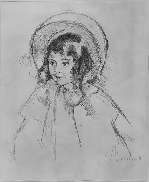 Sara Wearing Her Bonnet and Coat, Mary Cassatt (American, Pittsburgh, Pennsylvania 1844–1926 Le Mesnil-Théribus, Oise), Transfer lithograph, printed in brown ink; only state