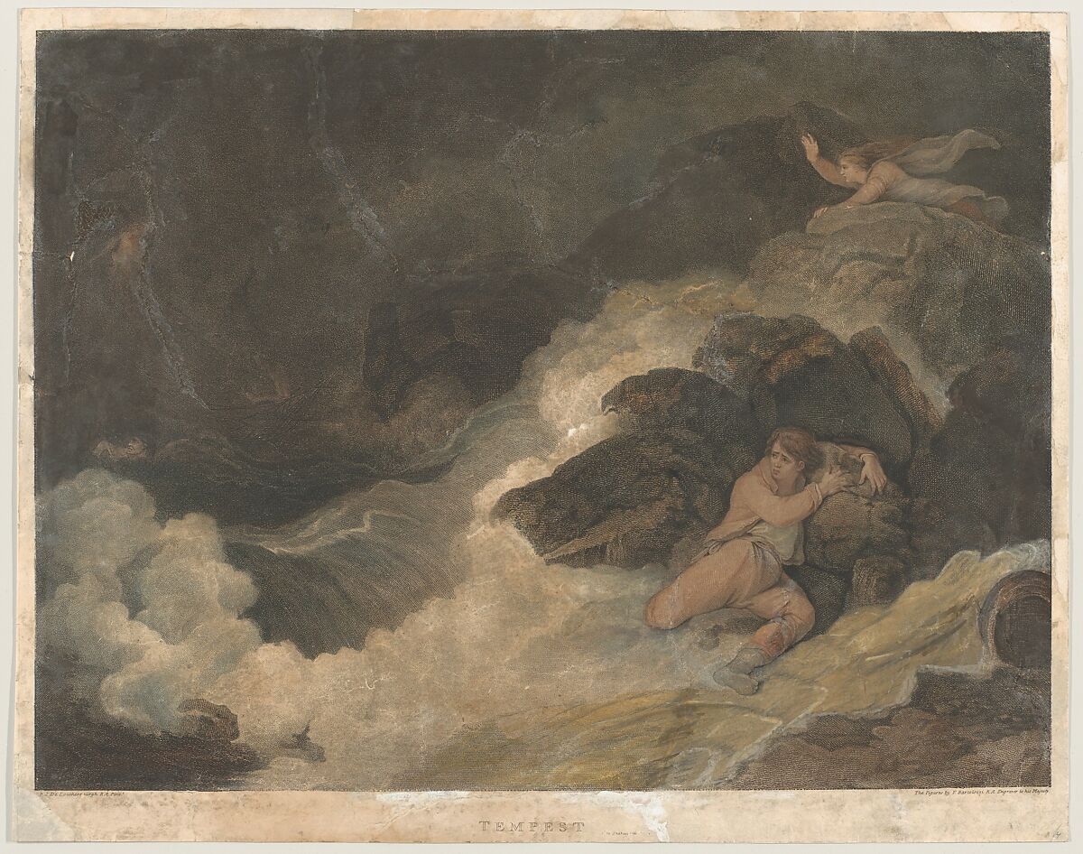 Shakespeare's Tempest (Macklin's British Poets), Francesco Bartolozzi (Italian, Florence 1728–1815 Lisbon), Stipple engraving, hand-colored; third state of three 