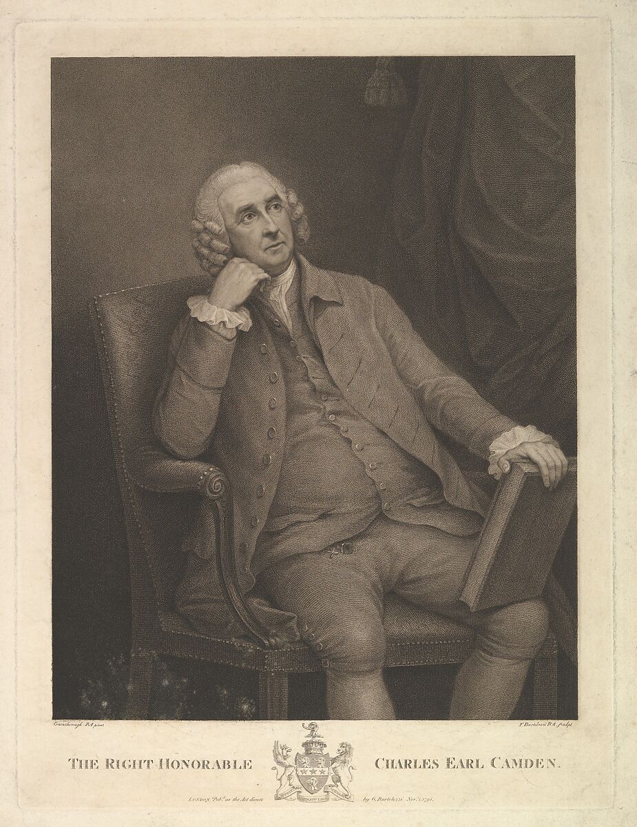 The Right Honorable Charles Pratt, 1st Earl Camden, Lord Chancellor, Francesco Bartolozzi (Italian, Florence 1728–1815 Lisbon), Stipple engraving and etching; fifth state 
