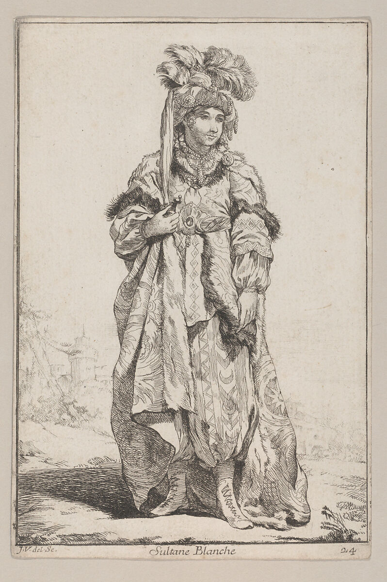 Sultane Blanche  and Le Grand Visir (White Sultaness and The Grand Vizir), from the series "Caravane du Sultan à la Mecque..." (Caravan of a Sultan Going to Mecca), Joseph Marie Vien (French, Montpellier 1716–1809 Paris), Etching