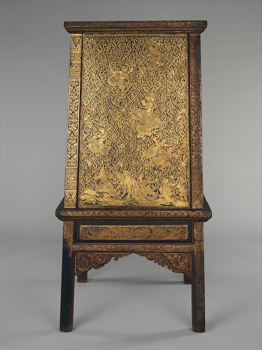 Manuscript Storage Cabinet, Wood with gold and lacquer, Thailand (Bangkok)