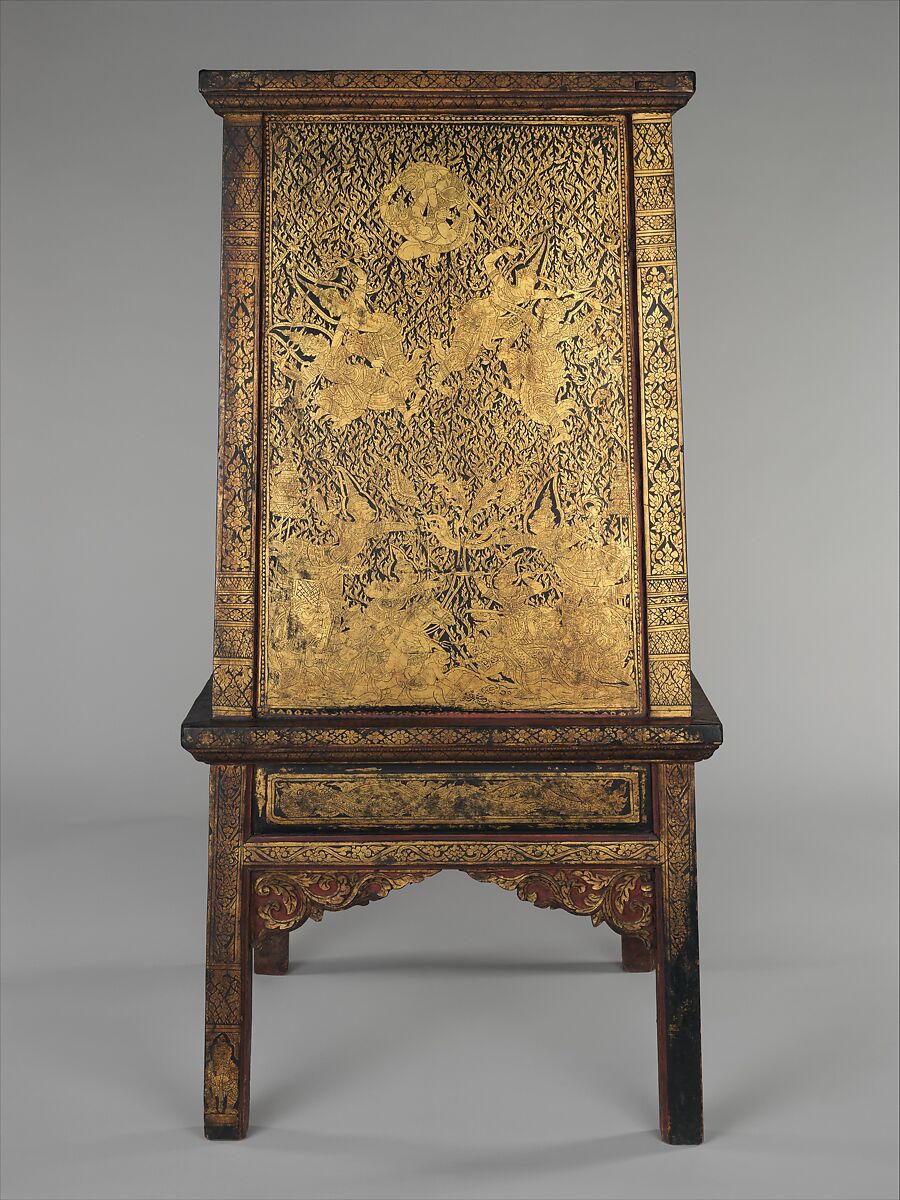 Manuscript Storage Cabinet, Wood with gold and lacquer, Thailand (Bangkok)
