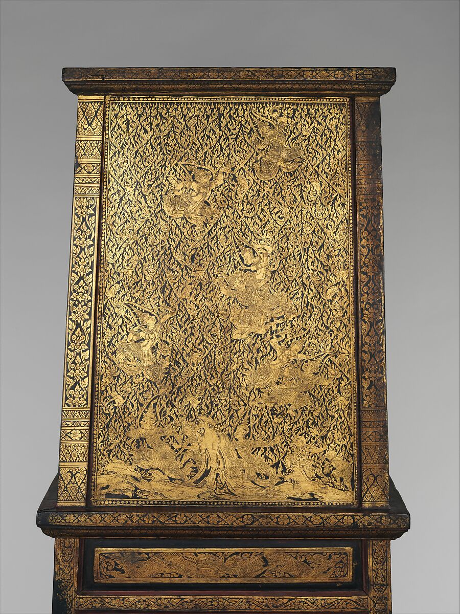 Manuscript Storage Cabinet, Wood with gold and lacquer, Thailand (Bangkok)