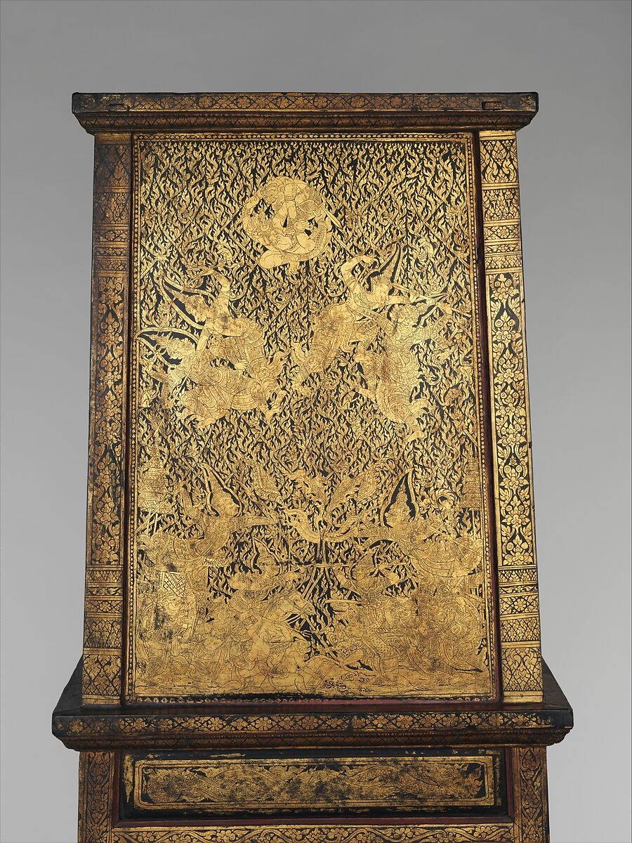 Manuscript Storage Cabinet, Wood with gold and lacquer, Thailand (Bangkok)