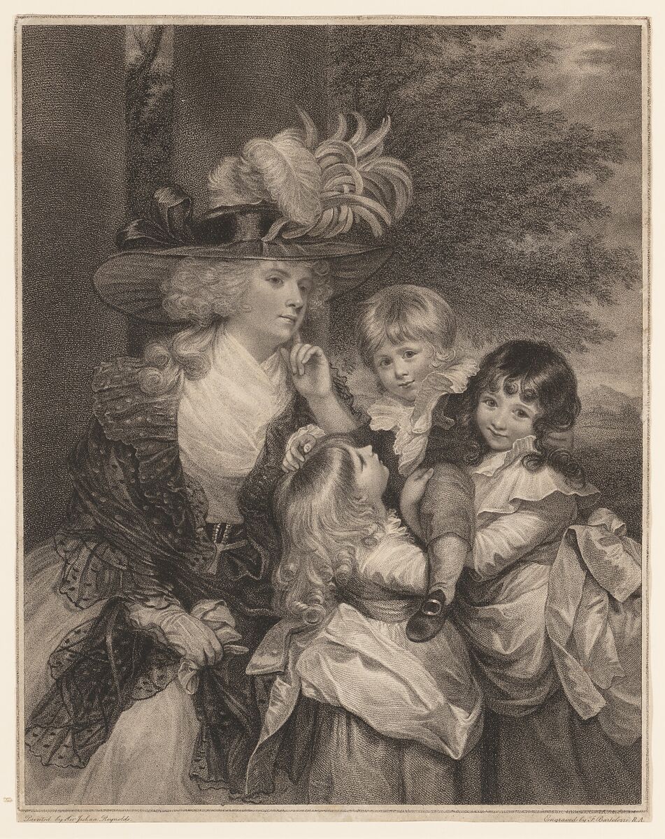 Lady Smith and her Children, Francesco Bartolozzi (Italian, Florence 1728–1815 Lisbon), Stipple engraving and etching; third (?) state of five 