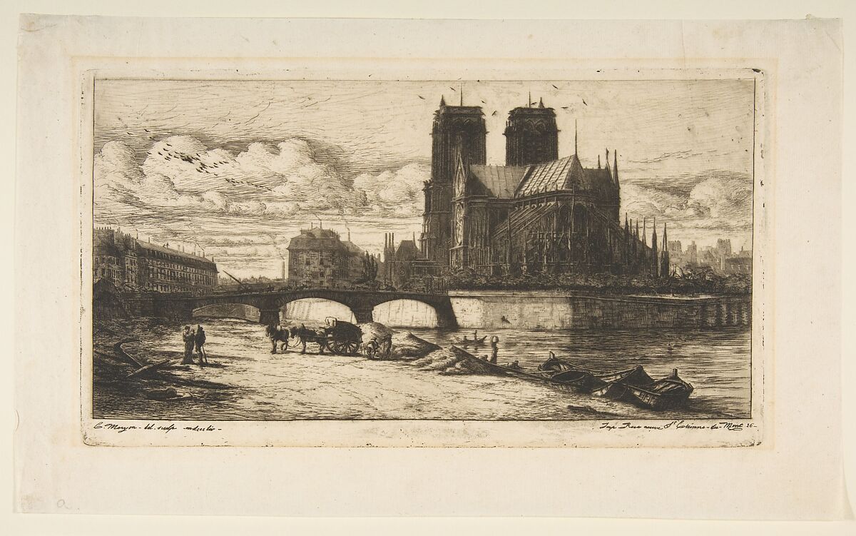 The Apse of Notre-Dame, Paris, Charles Meryon (French, 1821–1868), Etching with engraving and drypoint on laid paper; fourth state of nine 