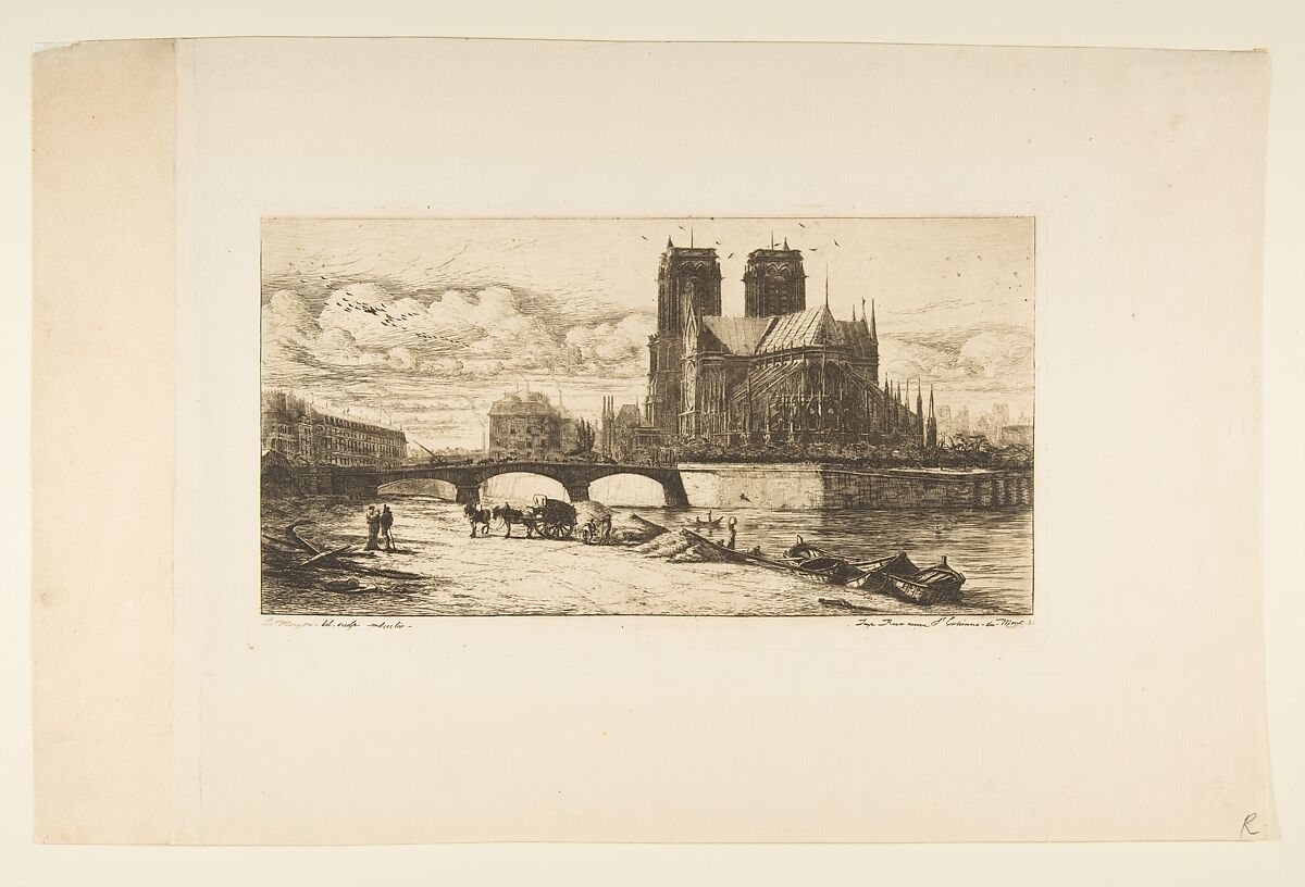 The Apse of Notre-Dame, Paris, Charles Meryon (French, 1821–1868), Etching with engraving and drypoint on laid paper; fourth state of nine 