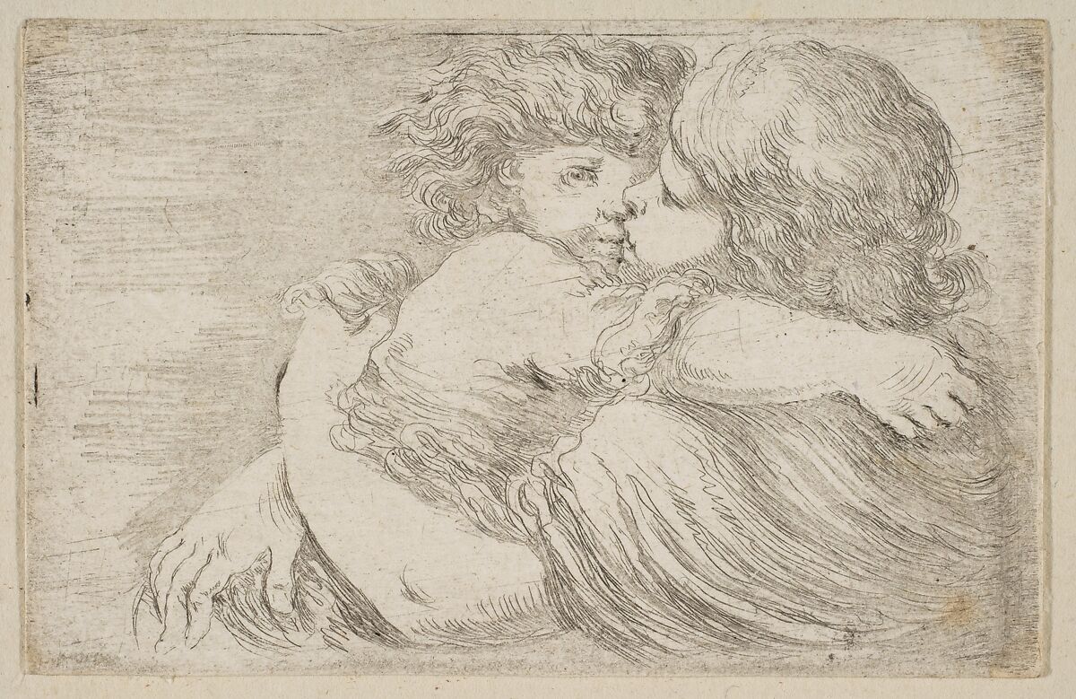 Two Children Embrace, Etched by Stefano della Bella (Italian, Florence 1610–1664 Florence), Etching 