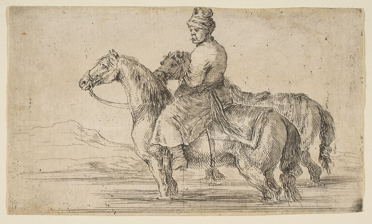 Polish Groom Bathing Horses, Stefano della Bella (Italian, Florence 1610–1664 Florence), Etching; artist's proof 
