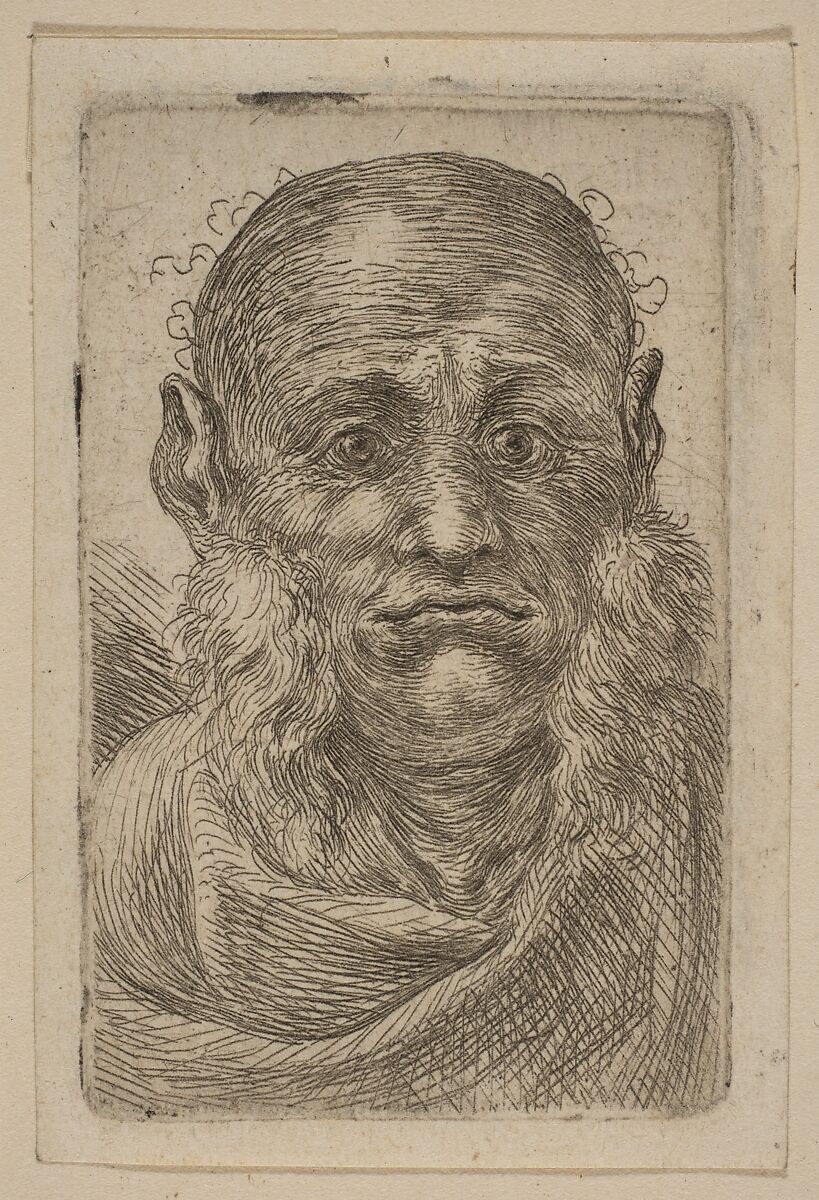 Head of Old Man, Attributed to Stefano della Bella (Italian, Florence 1610–1664 Florence), Etching 